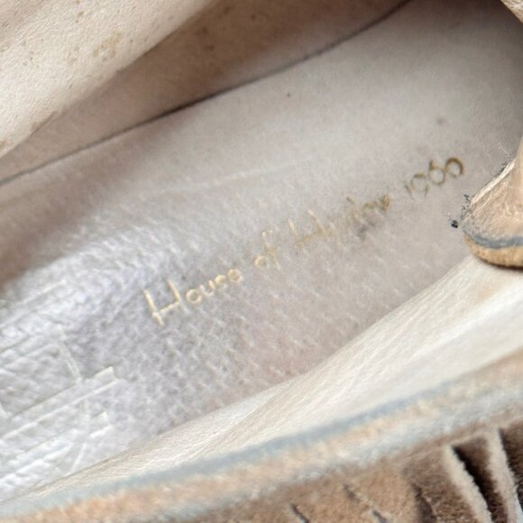 HOUSE OF HARLOW CutlerFringe Suede Boots SZ 8.5 Beige Ankle Boots Boho Indie - Picture 9 of 10